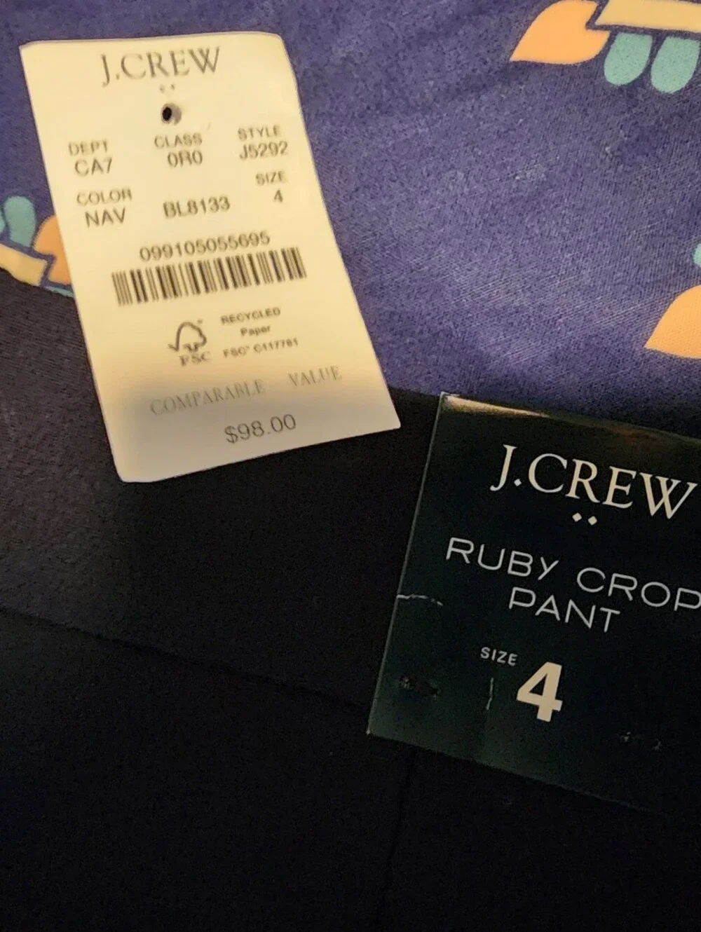 J. Crew Kids Navy and Purple Bottoms